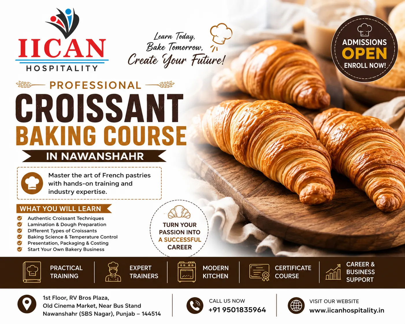 Croissant Making Course in Nawanshahr | French Bakery Training Punjab