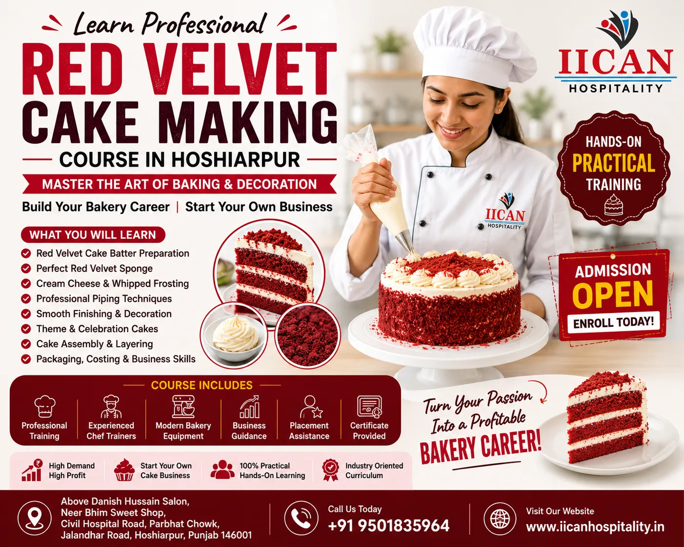 Red Velvet Cake Making Course in Hoshiarpur | Cake Baking Classes at IICAN