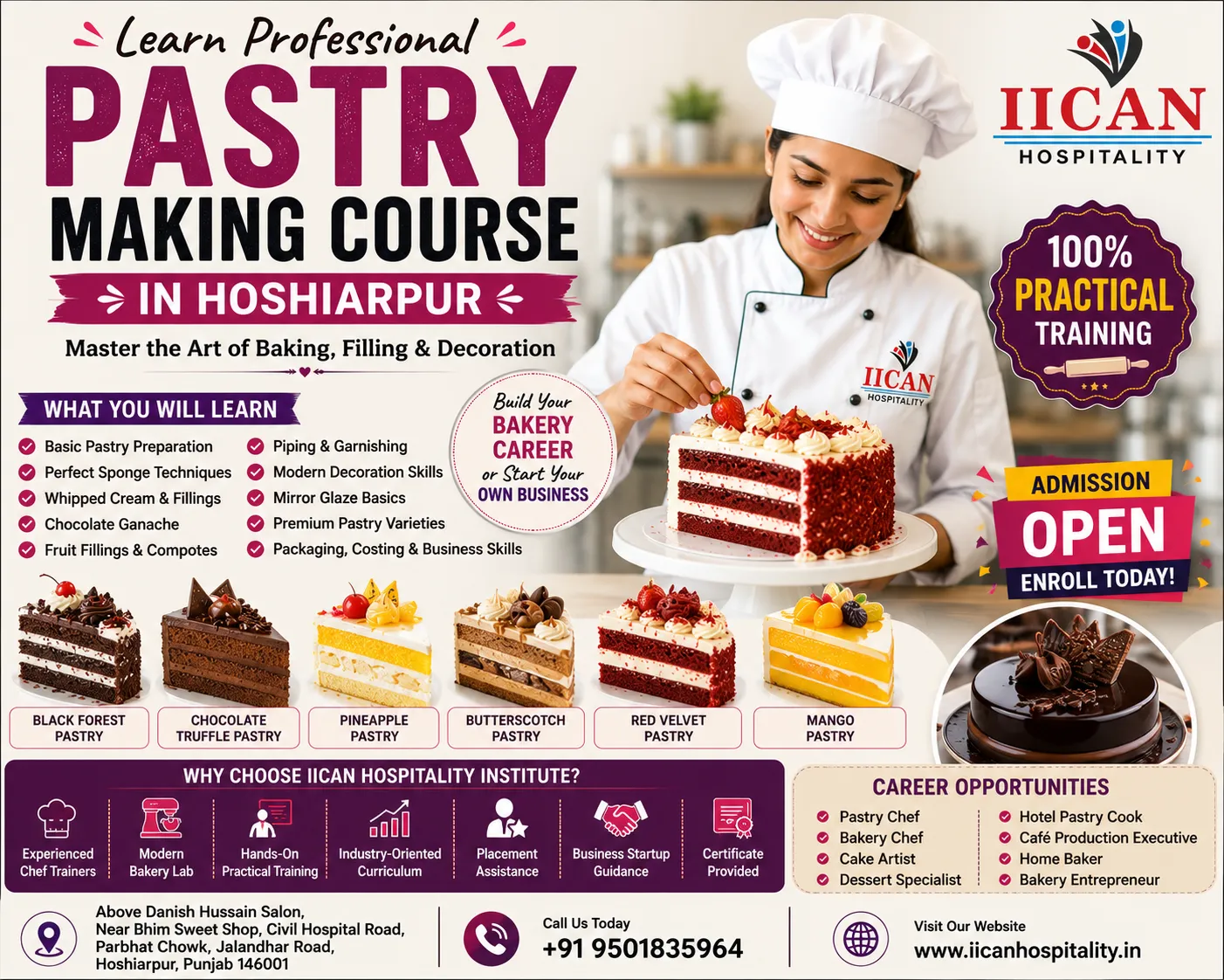Professional Pastry Making Course in Hoshiarpur | IICAN Hospitality Institute