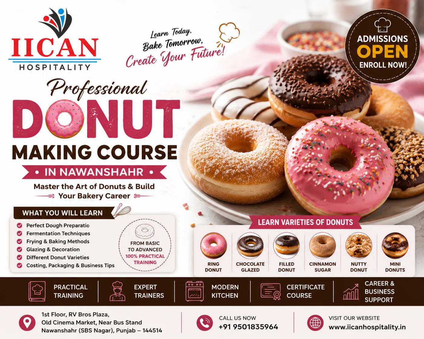 Donut Making Course in Nawanshahr | Professional Bakery Training | IICA Hospitality Institute