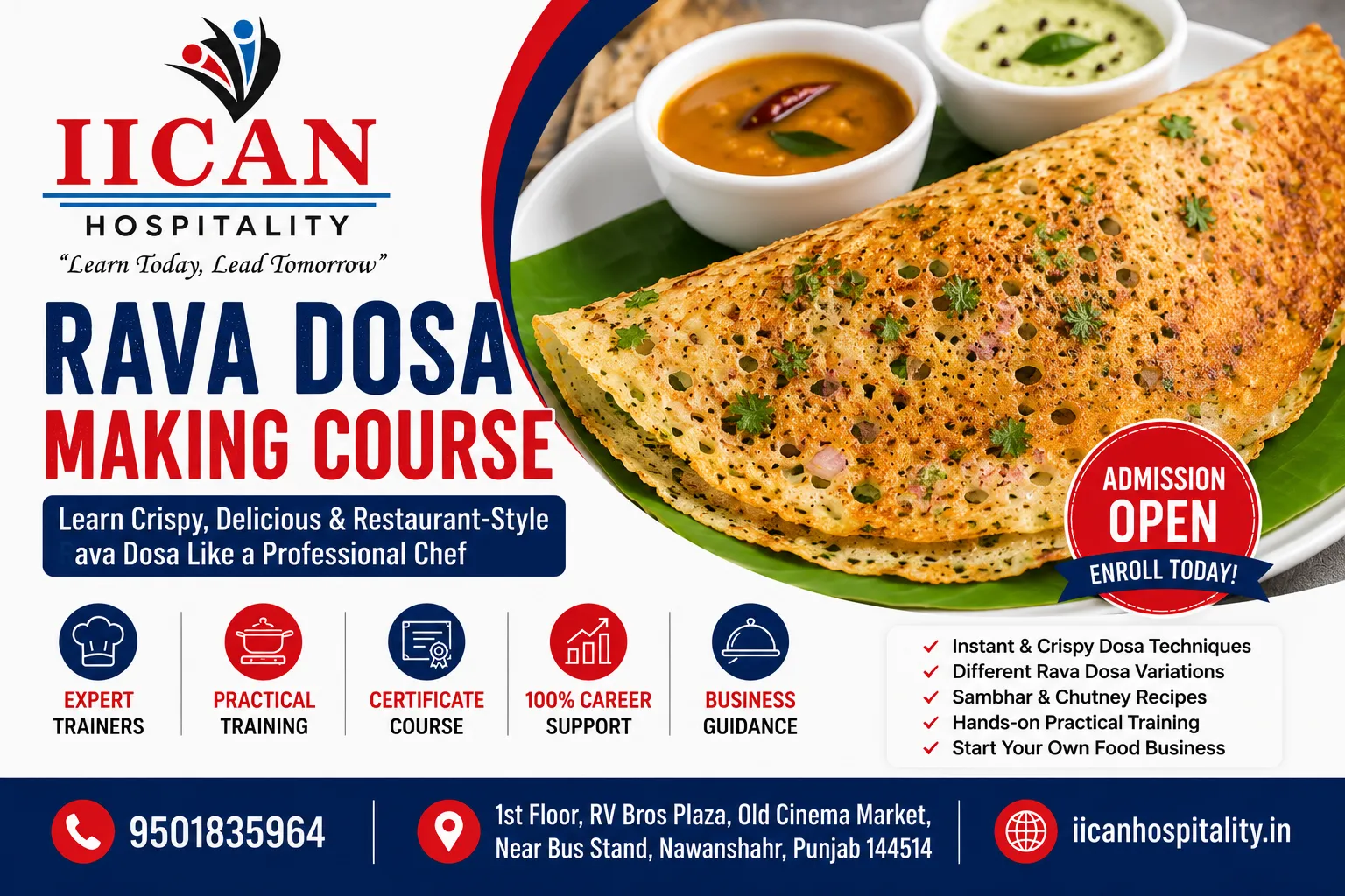 Rava Dosa Making Course in Nawanshahr