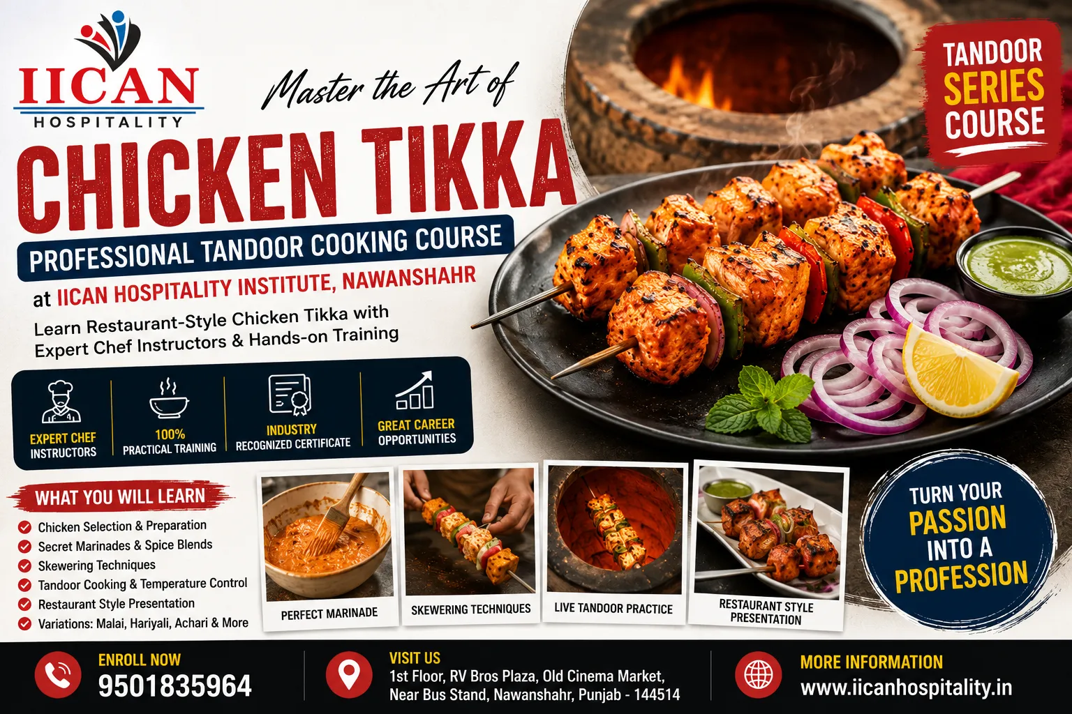 Chicken Tikka Making Course in Nawanshahr | Professional Tandoor Chef Training