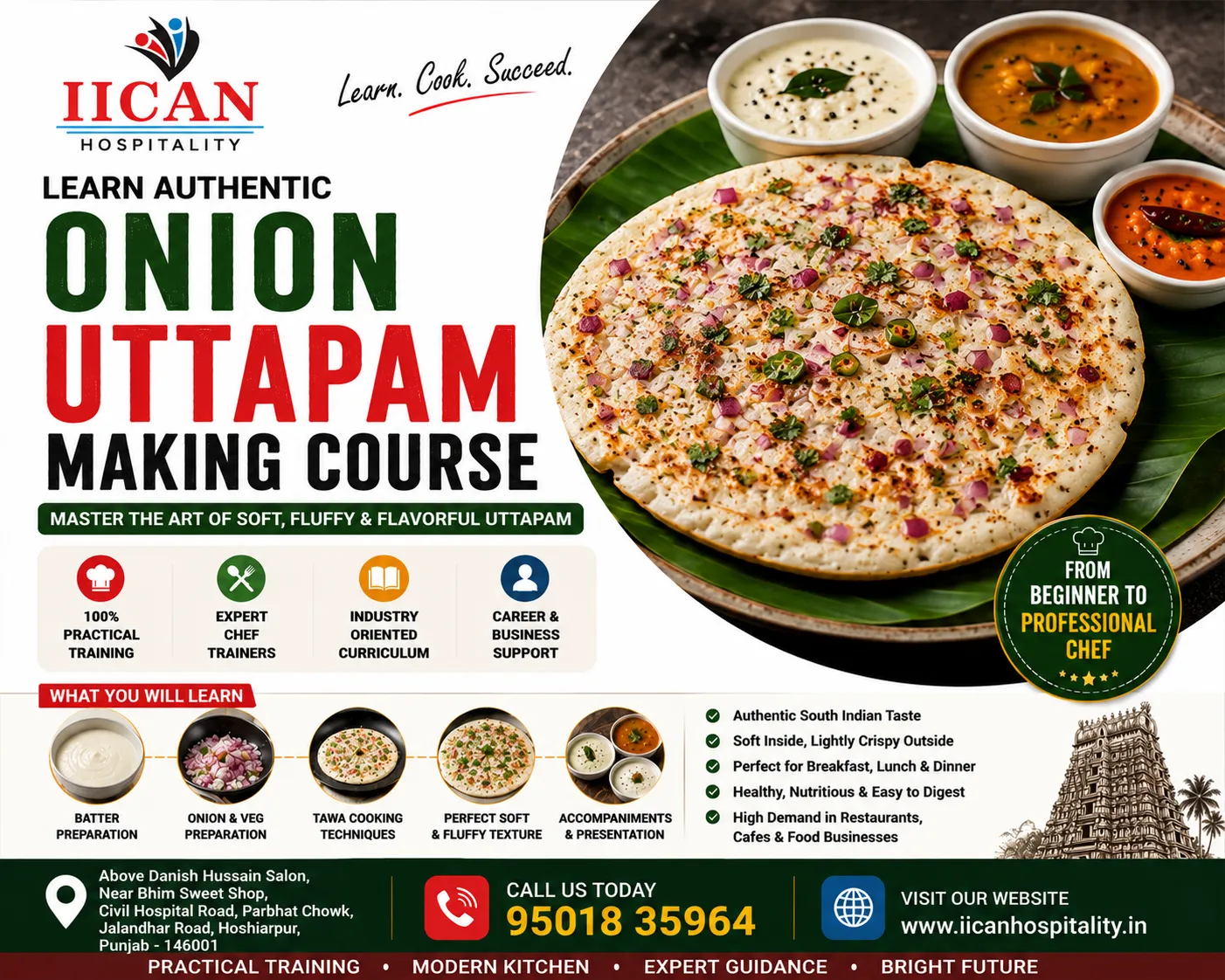 Onion Uttapam Making Course in Hoshiarpur