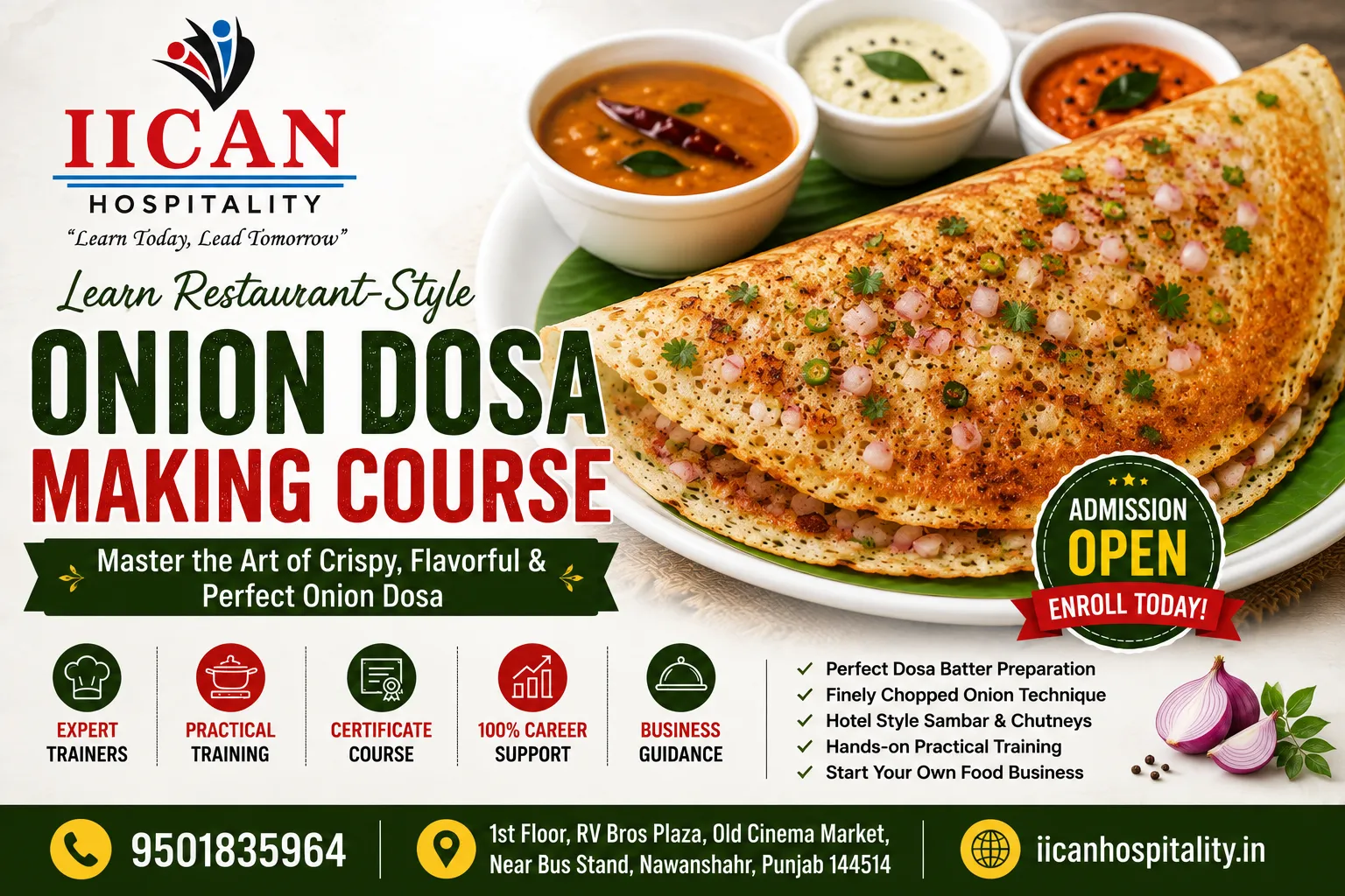 Onion Dosa Making Course in Nawanshahr
